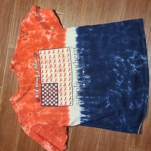 Simply southern red white and blue with dog american flag t-shirt
